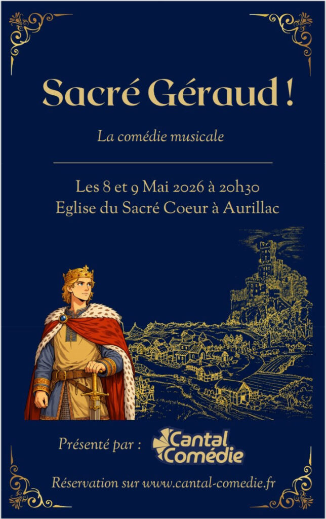 cantal comédie présente affiche du spectacle "sacré Géraud"